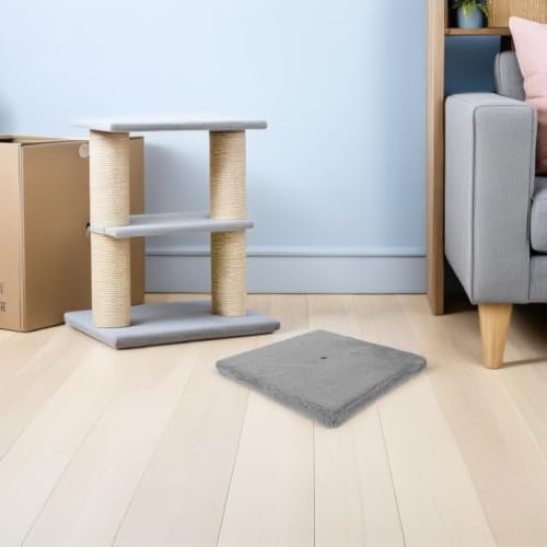 Base cuadrada Vintorky para rascador de gatos en felpa y madera 8