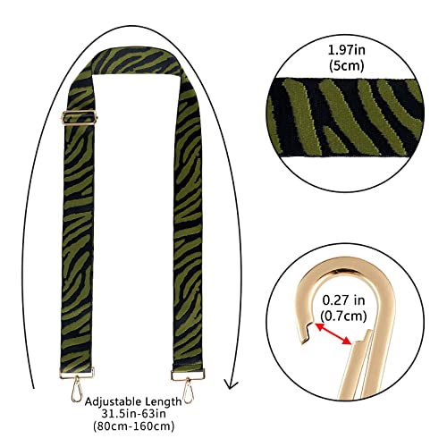 Image of Wide Purse Straps Replacement Adjustable Crossbody Gold Hardware Canvas Shoulder Strap For Women