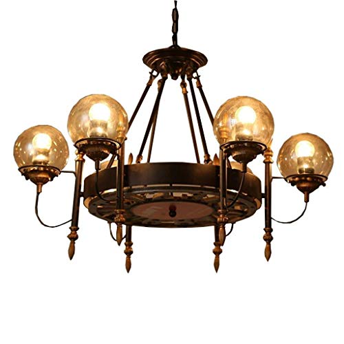 Preisvergleich Produktbild AXCJ Kronleuchter - Glas Kronleuchter Kronleuchter Retro Nostalgie Sechs-Kopf Magic Bean Personalisierte Beleuchtung Bar Cafe American Village E27 LED Kronleuchter - Deckenleuchte