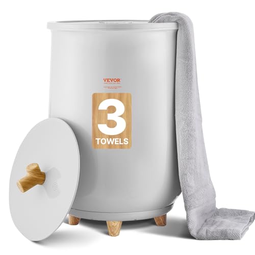 VEVOR Towel Warmer Bucket, 20L Large Towel Warmer for Bathroom, Auto Shut Off Towel Heater Fits up to Two 40"x70" Oversized Towels, Bathrobes, Blankets, 4-Level Timer Towel Warmer Ideal for Spa, Gray by VEVOR - Used condition - US$38.47