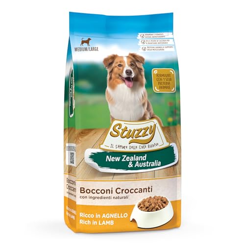 Stuzzy, Alimento Secco per Cane Adulto di Taglia Media e Grande con Agnello, Formulate con 1 sola Proteina Animale, Supporto Immunitario e Prebiotici Naturali, 12kg