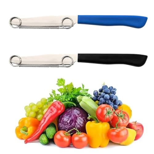 YAZWUR 2 Stück Zaubermesser Elephant Zaubermesser Kompatibel Schnellschneidemesser Zaubermesser Italien Magic Tool (Schwarz und blau)