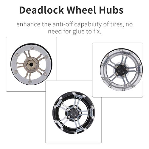 Ajcoflt 2 pcs Kit de Roda de Bloqueio de Cubo de Roda de Aço para Pneus 1.9in 1/10 Traxxas Hsp Redca