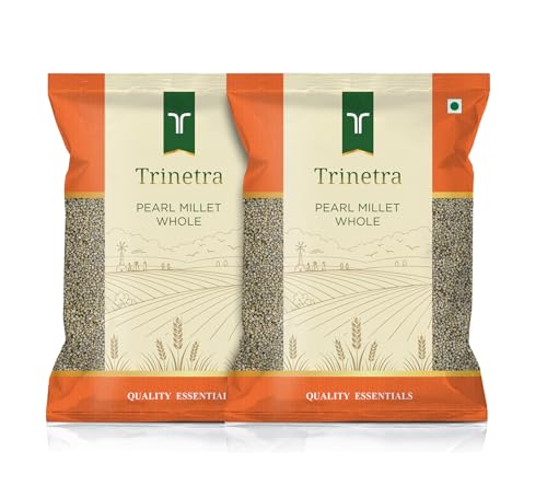 Image of Trinetra Bajra Sabut (Pearl Millet Grain) | Fibre-Rich Wholesome Millet | 1Kg Each (Pack Of 2) 2000 g