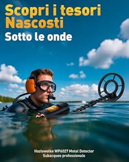 Hazlewolke Metal detector Subacqueo, Metaldetector Impermeabili da 130 Piedi con Modalità Pinpoint, Metal Detector Professionale Oro da 10" di Profondità per Adulti