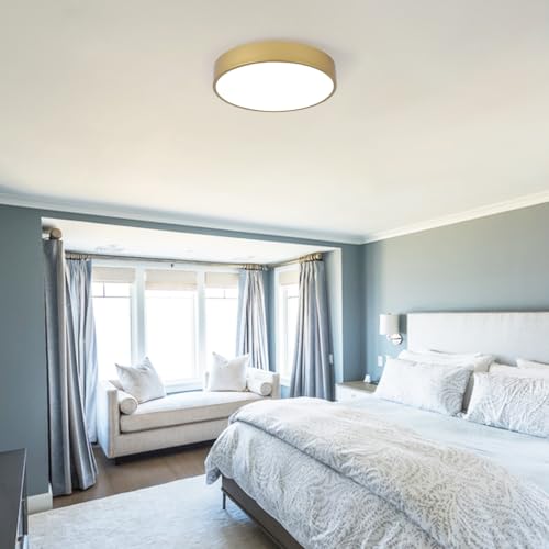 Image of 3-Light Modern Gold Flush Mount Ceiling Light 15.8 Inch