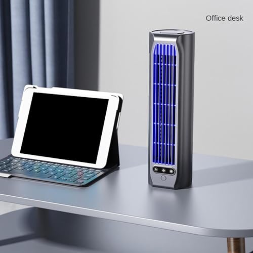 Mini ventilateur tour rechargeable 3000mAh portable horizontal et vertical de 31,5cm