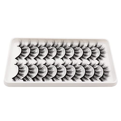 Veleasha Lashes Fluffy Wispy Faux Mink Eyelashes Criss-Cross False Lashes 10 Pairs Pack Fake Eyelashes For Women (6D01) #TOP5