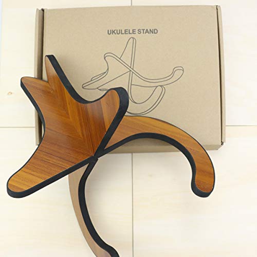 MotBach Portable Folding Wooden Guitar Stand, X Style Musical instrument accessories Holder for Small Guitar/Small Electric Guitar, Violin and Ukelele