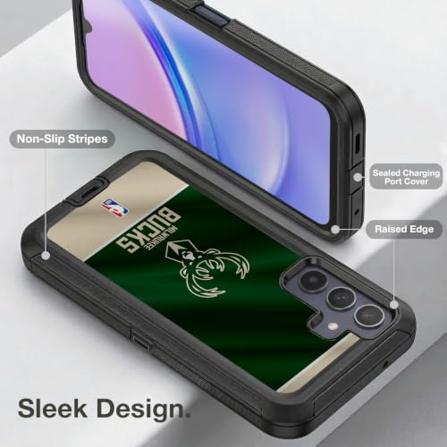 Coque Samsung Galaxy A15 Milwaukee Bucks Étui Antichoc NBA Horizontale - 3
