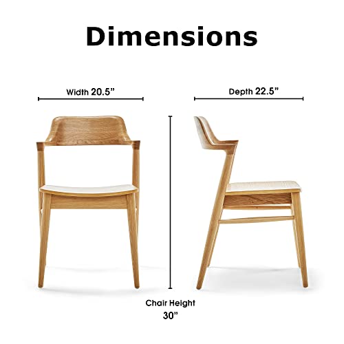 Amazon Brand – Rivet Mid-Century Modern Wood Dining Chair, 30"H, Natural - Thumbnail 3