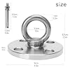 F.Life Ceiling Mount Hooks - Hold Up to 1100 lbs,Yoga Starter Set - Suitable for Gym Rings, Suspensions, Indoor/Outdoor Use -304 Stainless Steel Suspension Hook Gym, Aerial Silks Yoga Swing Hammock
