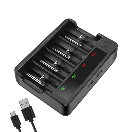 Carga de batería AA 3A para baterías recargables, carga rápida USB con ranuras independientes, baterías recargables Ni fuente de alimentación