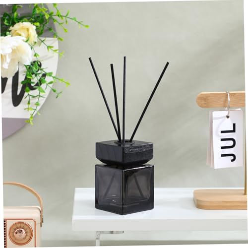 Set Difusor Aromaterapia Vidrio 100ml Tapa Madera Rattan miniatura 4