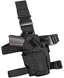 GHFY Tactical Drop Leg Holster, Thigh Pistol Gun Holster, Right Hand Adjustable (Black)
