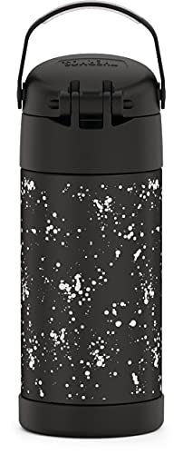 THERMOS Funtainer Garrafa de canudo infantil de aço inoxidável isolada a vácuo de 355 ml, espaço