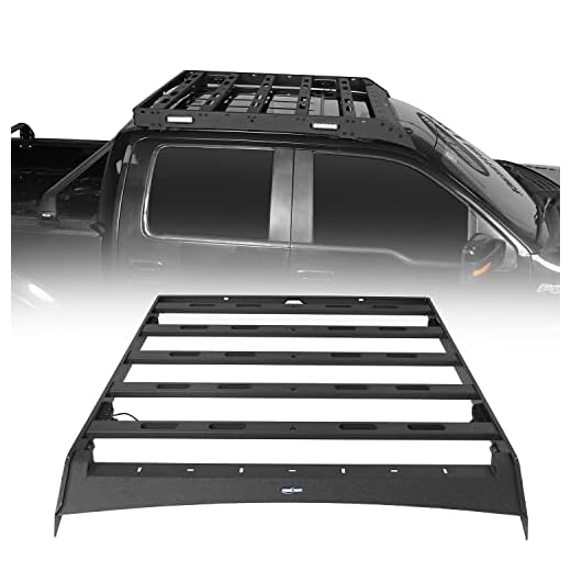 Hooke Road F150 Roof Rack Top Cargo Carrier Luggage Basket for Ford Raptor & F-150 Super Crew 2009 2010 2011 2012 2013 2014 Pickup Truck