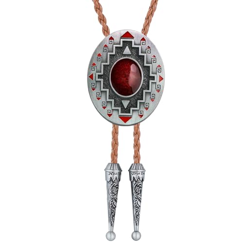 Image of Btilasif Bolo Tie Brown for Men, Scorpion Luminous Stone Cowboy Tie Western Leather Necktie Necklace for Women