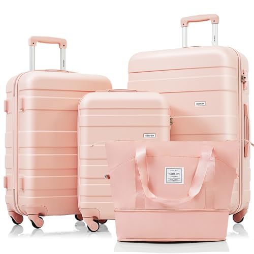 Image of 4 Pcs Sets ABS Hardshell Luggage Set Spinner Wheel Suitcase TSA Lock Suit Case