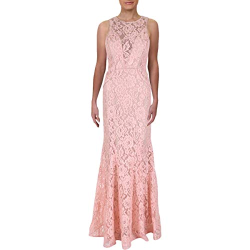 xscape dresses pink XSCAPE Pink Halter Long Maxi Dress Beaded Rhinestone Sequin Lined 14