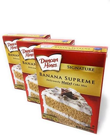 Duncan Hines Signature Cake Mix Banana Supreme 16.5oz (Pack of 3) by Duncan Hines Signature