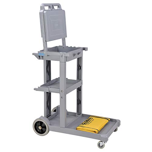 Janitor Cart Gray With 25 Gallon Vinyl Bag #TOP3