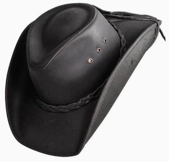 American Hat Makers Hollywood Outback Hat | Oiled Leather Cowboy Hat | Durable, Breathable & Stylish Sun Protection - Image 6