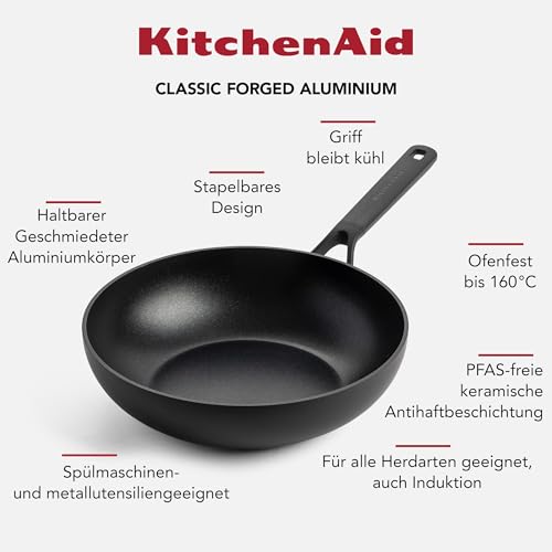 Emaille-Pfanne KitchenAid Wokpfanne für Induktion Classic Forged