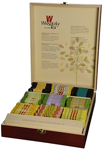 WISSOTZKY Mahogany Tea Chest (9 Flavors), 5.45-Ounce Boxes