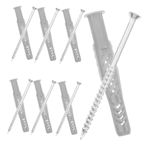 HOLIDYOYO 20pcs Expansion Screw Screws Expansion Tubes Drywall Repair Kit Drywall Screw Drywall Anchors Heavy Duty Wood Plugs for Screw Holes Wall Anchors for Furniture Nylon Silver