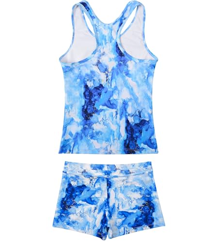 Image of JerrisApparel Little Girls' Summer Two Piece Boyshort Tankini Kids Swimsuit