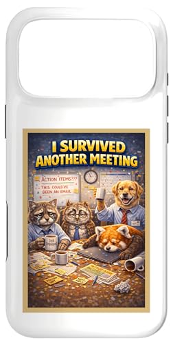 Office Survived Meeting Work ����ȃp���f�B�A�[�g�O���t�B�b�N �X�}�z�P�[�X iPhone 17 Pro Max �p