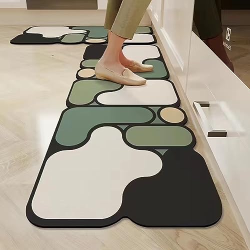 Tapis de cuisine vert pour devant d'évier chaleureux et propre