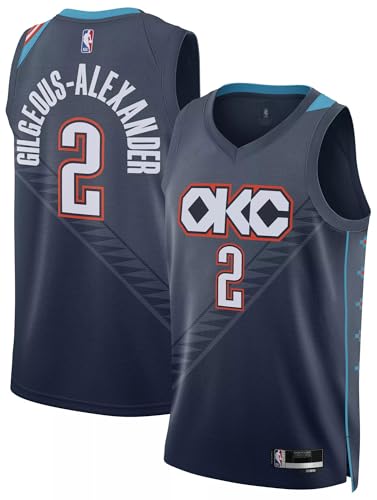 Outerstuff Shai Gilgeous-Alexander Oklahoma City Thunder NBA Kids Youth 8-20 Navy City Edition Swingman Jersey (US Numeric 10 12 Regular Navy)