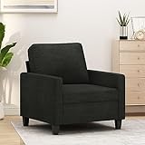 Gecheer Sillón de salón, moderno, de tela, negro, 78 x 77 x 80 cm, sofá individual de tela, sillón dormitorio, sillón de televisión, sillón de tela, sillón moderno, sillón para sala de estar