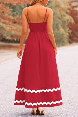 Image of PRETTYGARDEN Women's 2026 Summer Flowy Maxi Dress Casual Sleeveless Spaghetti Strap Ruffle Beach Long Dresses