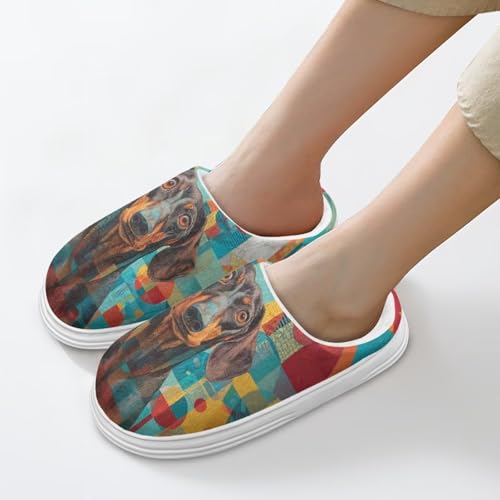 Women's Memory Foam Cotton Slippers, Cozy Slip-Ons, Indoor Outdoor House Slippers for Men Thick Fuzzy EVA Outsoles4