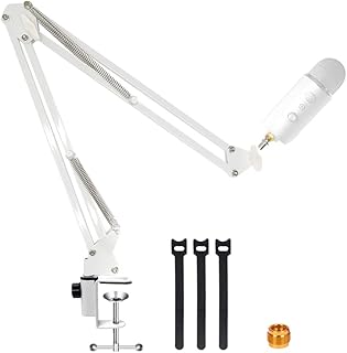 For White Blue Yeti Boom Arm, Boom Scissor Arm For Blue Yeti X Mic, Professional Adjustable Blue Yeti Nano Mic Desk Stand, Compatible With blue series Mic By YUZUHOME.