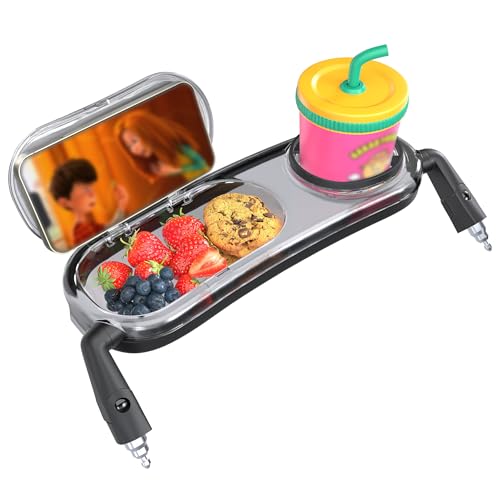 Snack Tray Compatible with UPPAbaby Vista V3/Vista V2/Vista/Cruz V3/Cruz V2/Cruz/RumbleSeat V3/V2 Stroller Tray with Dustproof Lid & Phone Stand Quick Attachment Folds with Stroller Dishwasher Safe