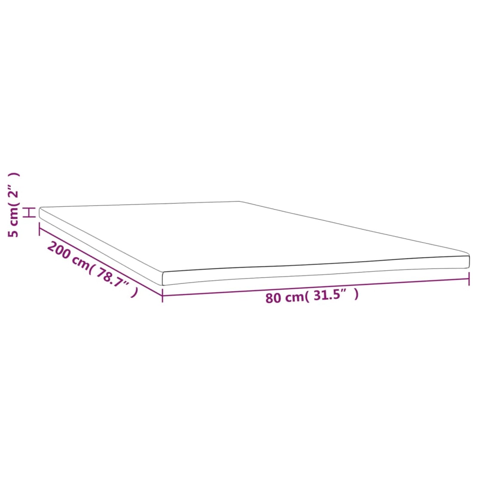 Sobrecolchón 80x200x5 cm, Colchon, Sobrecolchon, Cubre Colchon, Topper Colchon, Mattress Topper, Funda Colchón