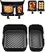 Silicone Air Fryer Liner for Tefal 8.3L Dual, Air Fryer Accessories for Tefal Easy Fry 8.3L, Lakeland Air Fryer 8L, Tower T17099 5.2L/3.3L and Salter EK5729 Dual Drawer 5.5L/3.5L（2Pcs Black）