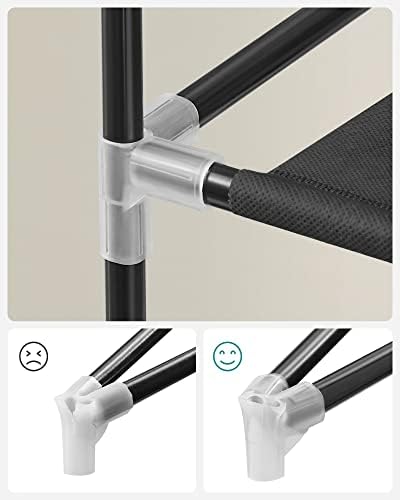 SONGMICS 10-Tier Fabric Rack, Shoe Organiser, Large Capacity, Easy Assembly, Dustproof, 58 x 28 x 160 cm, Black RXJ10H