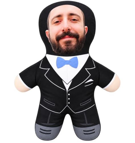 Imagen de Made in Gift Cojín Personalizado con Foto de Tu Cara Peluche con Forma Humana de 50 cm Regalo Original Personalizado para Hombre
