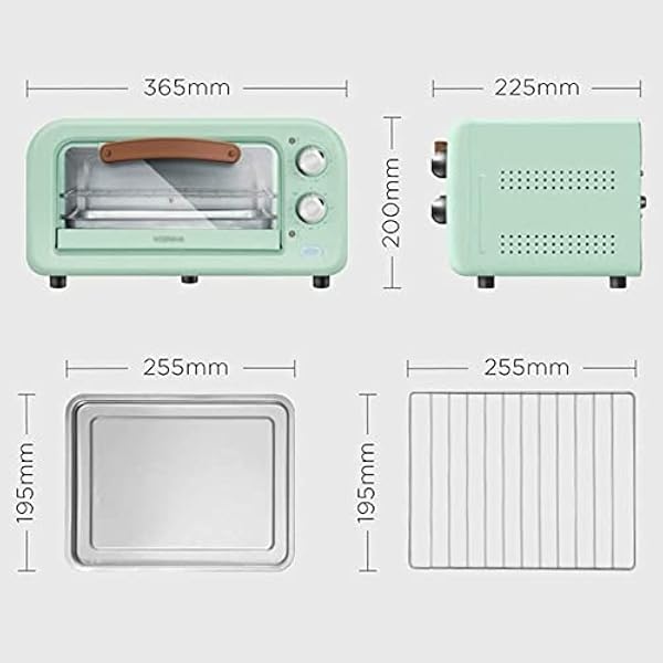 Конвекционная духовка Retro Countertop объёмом 12 л электрическая духовка-тостер мощностью 800 Вт со стеклянным окошком регулировка температуры 90 230 C компактная духовка для выпечки на кухне
