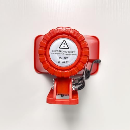 Outdoor Alarm Security Siren, AC110V Red Safety Horn for Public Emergency Alarms with Adjustable Volume,Long Range, 120 Decibels, Remotely Activate with Wi-Fi Socket (Sold Separately) by Tokatuker - Used condition - Image 5