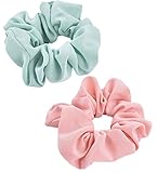  ILOVEDIY 2Stück Haargummi Haarband Scrunchies Set zopfgummi für Pferdeschwanz mint rosa