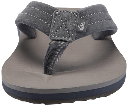 Quiksilver Men's Carver Suede Core 3 Point Flip Flop Athletic Sandal GREY 1 241 14