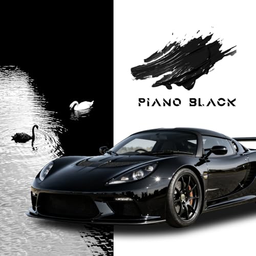 Image of RockRose 2026 Ultra Gloss Black Vinyl Wrap for Cars 60 in x 20FT - Self Adhesive Car Wrap Vinyl Roll, Anti-Wrinkle & Air Release, Durable Piano Black Gloss Finish for Exterior & Interior