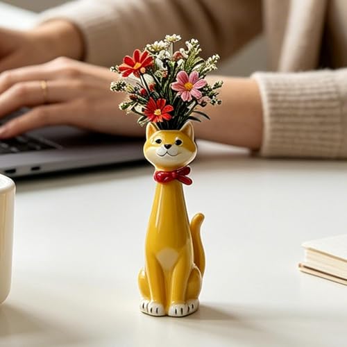 Jarrón de resina con forma de perro para solucionar centros de mesa vacíos 7