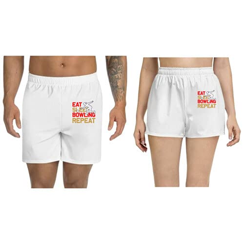 udnag Unisex Regular fit 'Bowling | Eat Sleep Copy 5' Polyester Shorts [Size S/28In to XL/40In]-picture-55